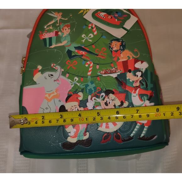 Disney Loungefly Backpack Christmas NWT Tinker Stitch GLOW IN DARK Peter Mickey - Picture 15 of 16